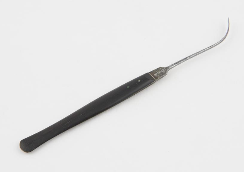 Naevus needle, steel and ebony, by Coxeter of London