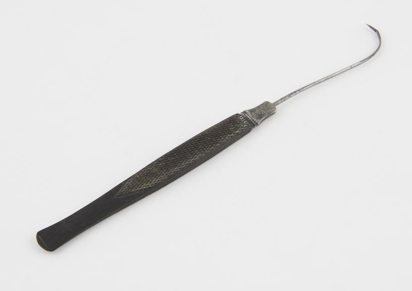 Naevus needle, steel and ebony, by S