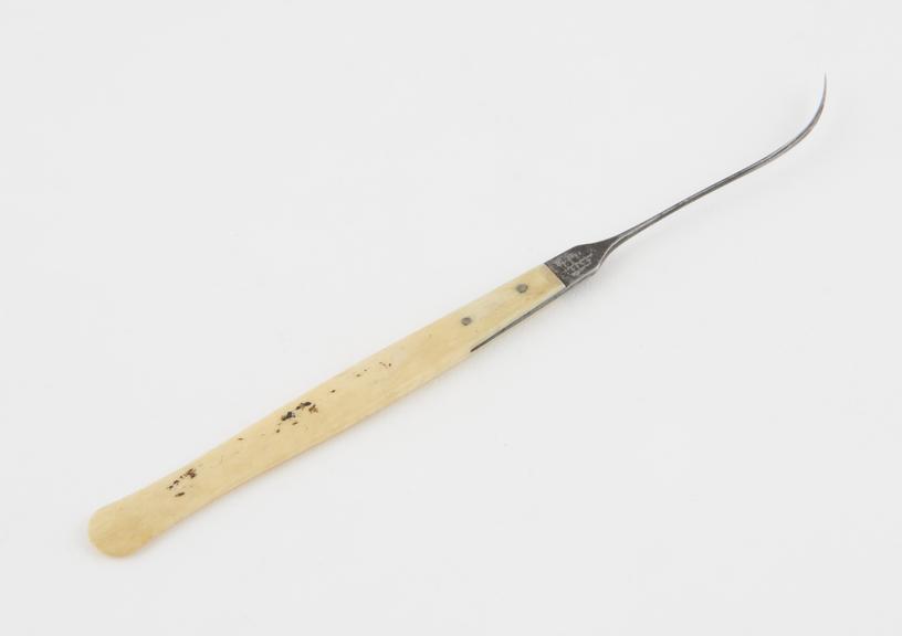 Naevus needle, steel and ivory, by Stevens of London, c. 1830