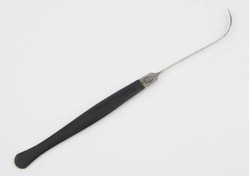 Naevus needle, steel and ebony, by Evans and Co