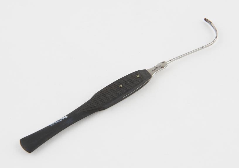 Aneurism needle, steel and ebony, by Charriere of Paris