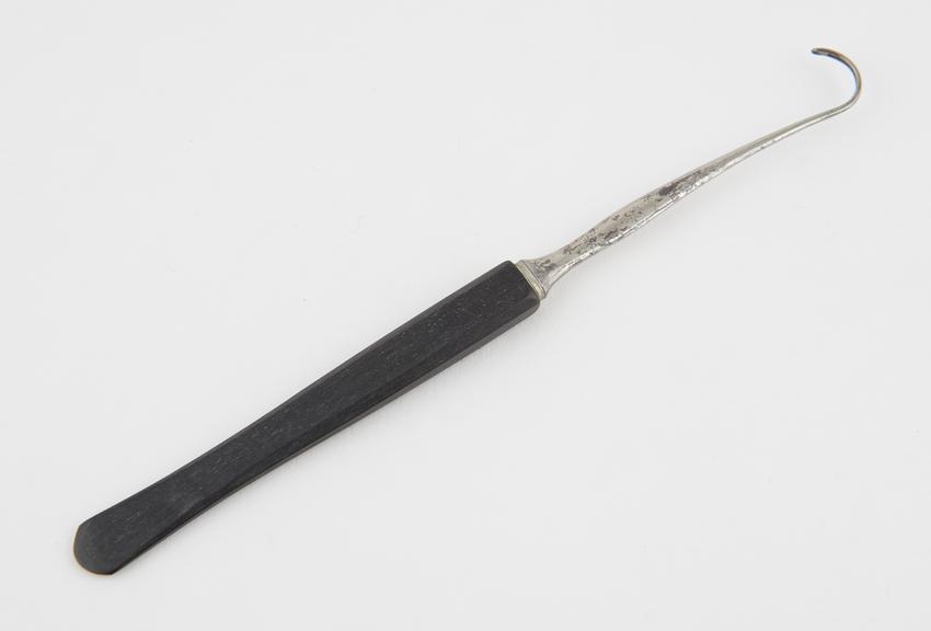 Aneurism needle, steel and ebony, 19th century