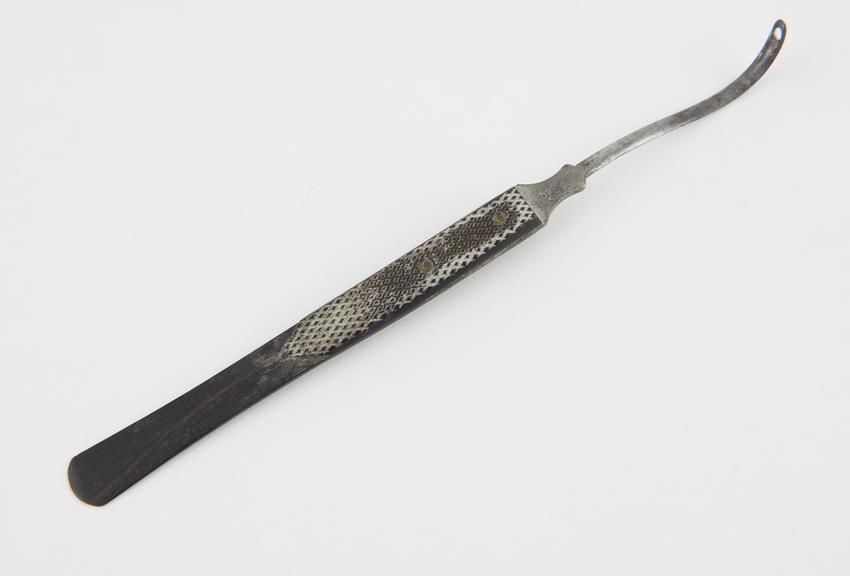 Aneurism needle, steel and ebony, by Brown and Son, British