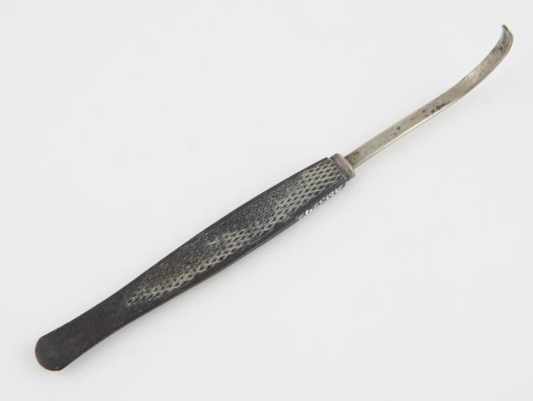 Aneurism needle, steel and ebony, by Wright and Co