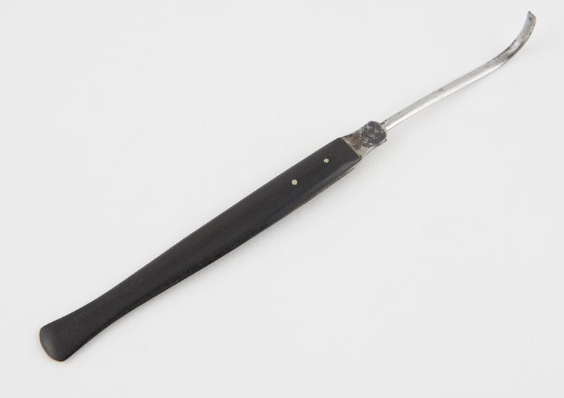 Aneurism needle, steel and ebony, by W.B