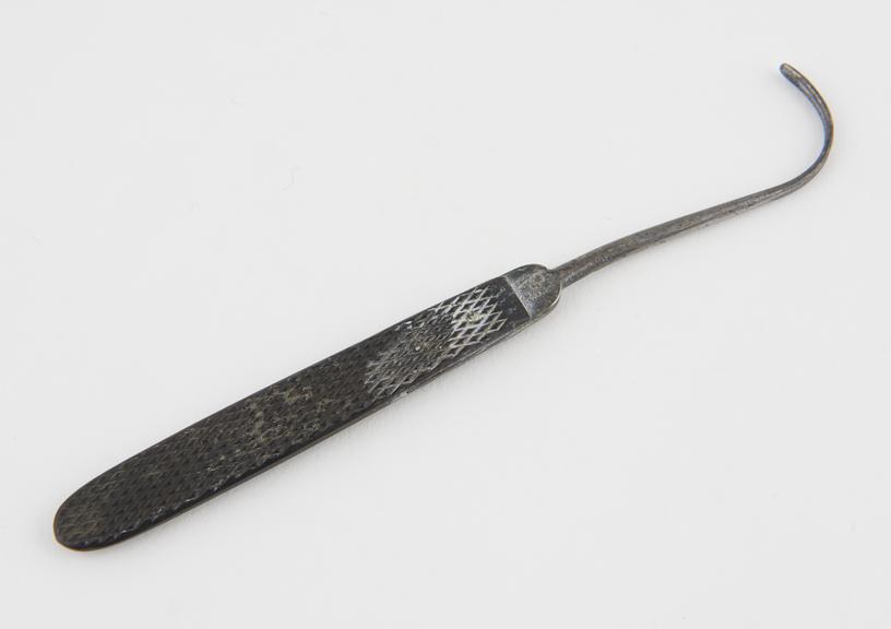 Aneurism needle, steel and ebony, 19th century