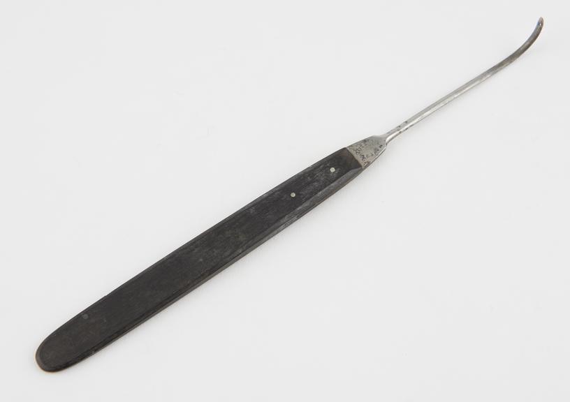 Aneurism needle, steel and ebony