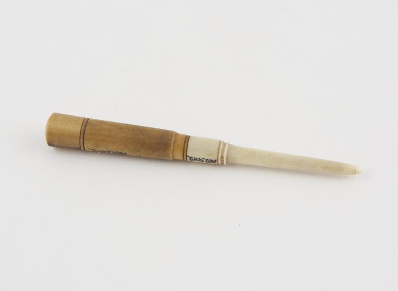 Southey's anasarca trocar, steel, with ivory screw-case