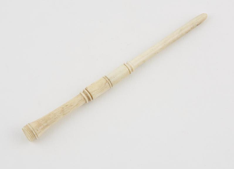 Steel trocar in ivory case, incomplete, European, 1881-1920