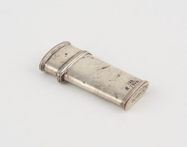 Empty lancet case, silver, made in Birmingham, 1833