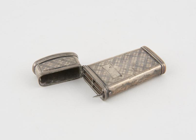 Empty lancet case, silver, made in Birmingham, hallmarked 1836