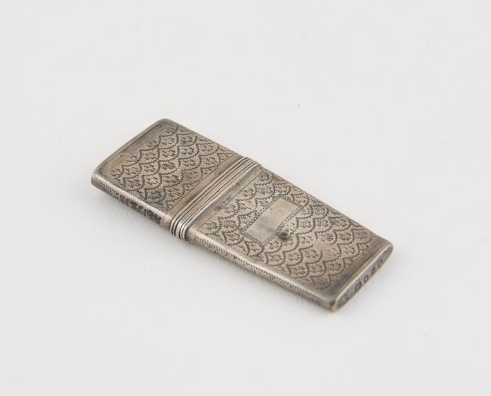 Silver lancet case, empty, 18th or 19th century