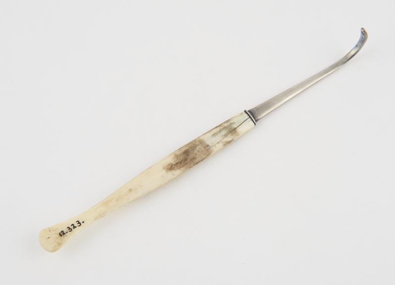 Aneurism needle, steel and ivory, 19th century