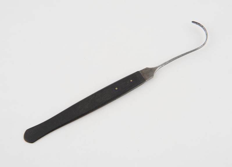 Aneurism needle, steel and ebony, 19th century