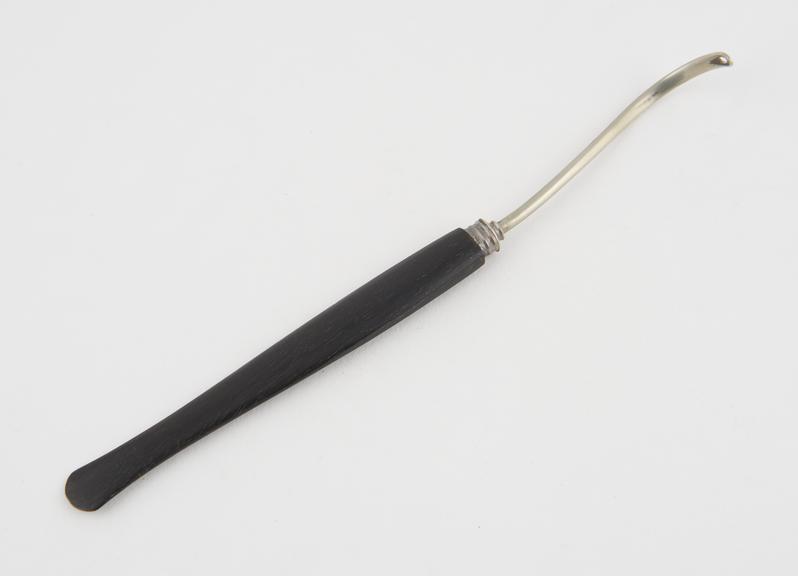 Aneurism needle, steel and ebony, 19th century