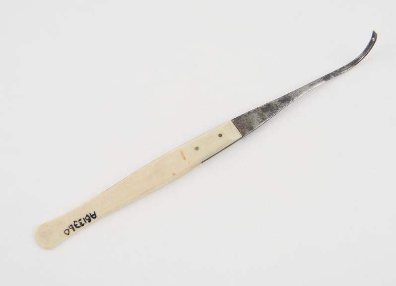 Aneurism needle, steel and ivory, 19th century