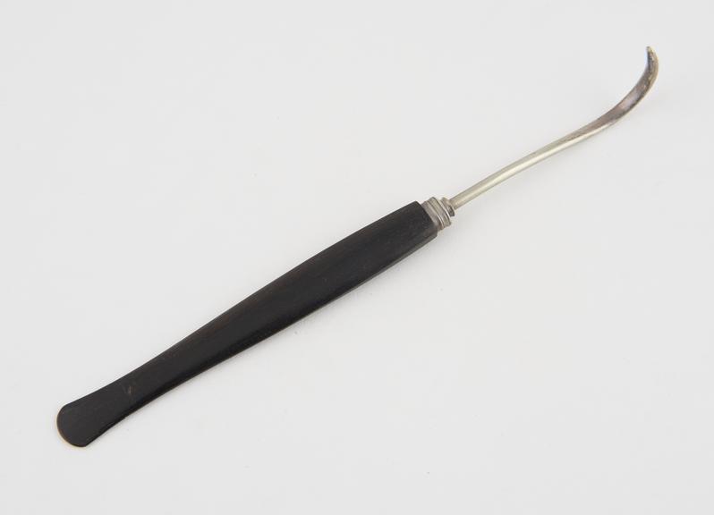 Aneurism needle, steel and ebony, 19th century