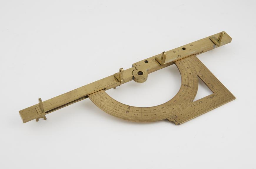 Triangular protractor, European, 1718