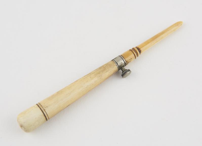 Southey's ascites trocar with ivory case and 4 silver cannulae