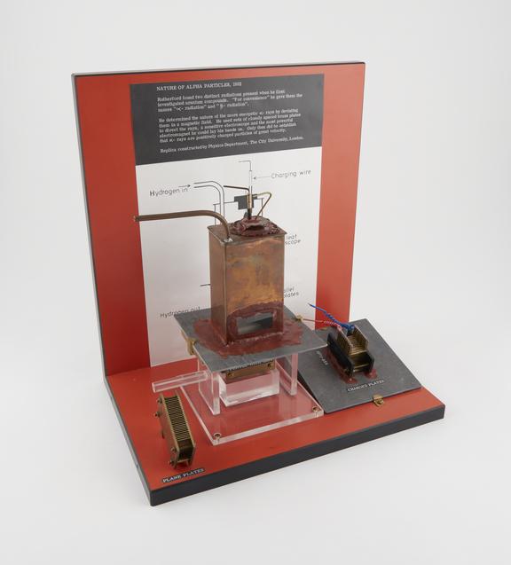 Replica of Rutherford's apparatus for investigation of alpha