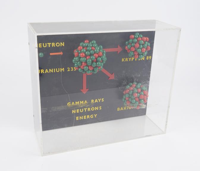 Model of splitting of uranium-235 atom, unsigned, British