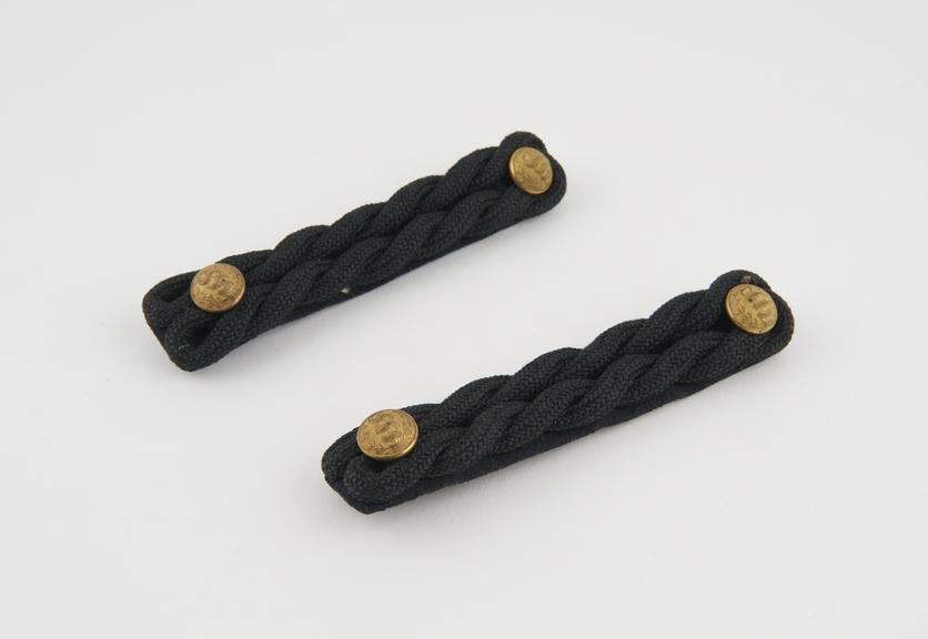 Pair of military doctor's black braid epauletes