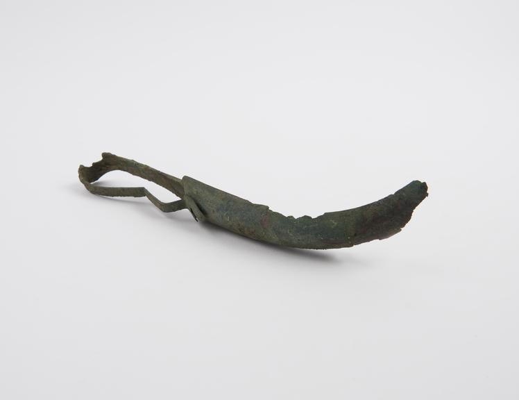 Strigil, bronze, perhaps Roman