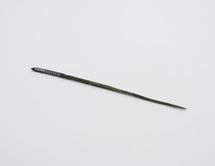 Suture needle, bronze, Roman, 199BC-500AD