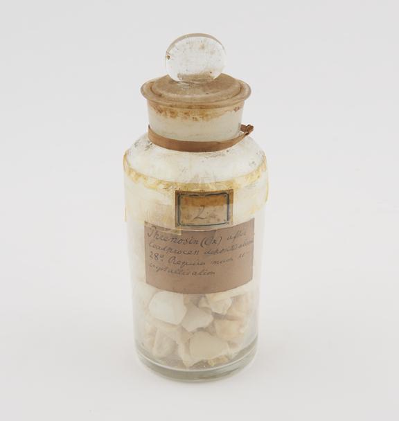 Glass stoppered jar containing compound (Phrenosine, ox