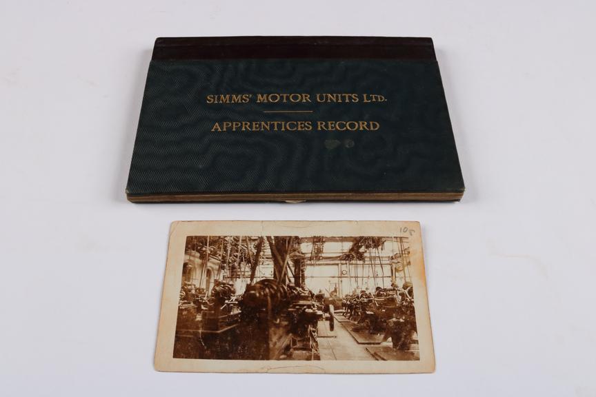 Apprentices Record of A.E. Flood at Simms' Motor Units Limited