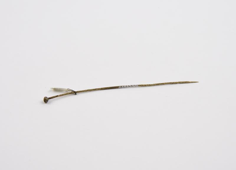 Curved pin, gilt bronze, Roman(?), 50BC-500AD