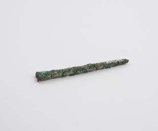 Needle, bronze, encrusted and incomplete