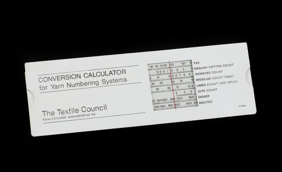 Yarn conversion calculator Science Museum Group Collection