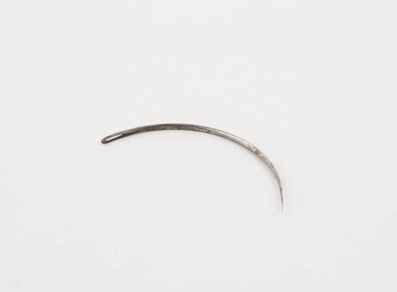suture needle, steel, curved
