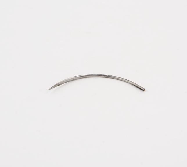 Suture needle, curved, steel