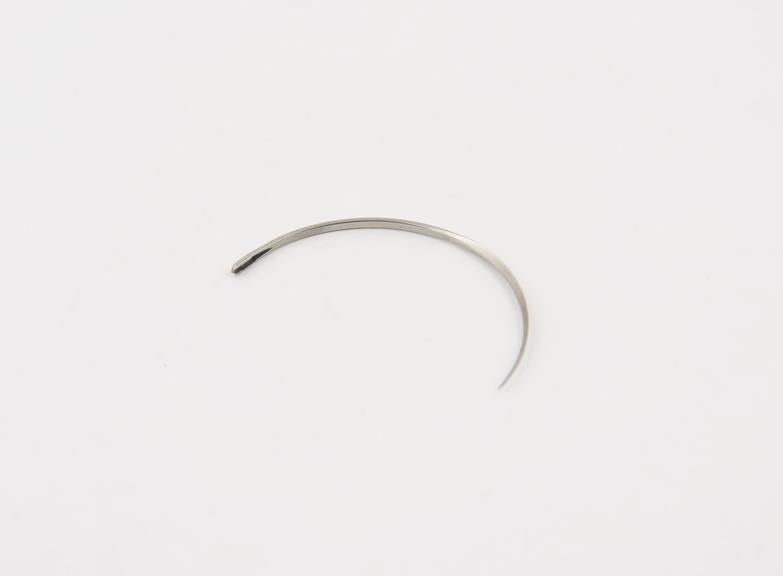 Suture needle, steel, curved