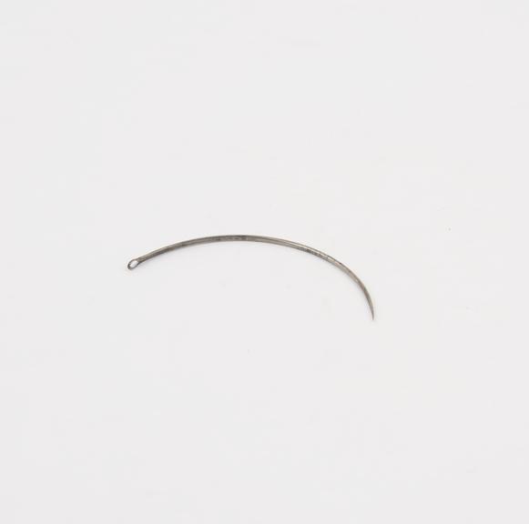 Suture needle, steel, curved