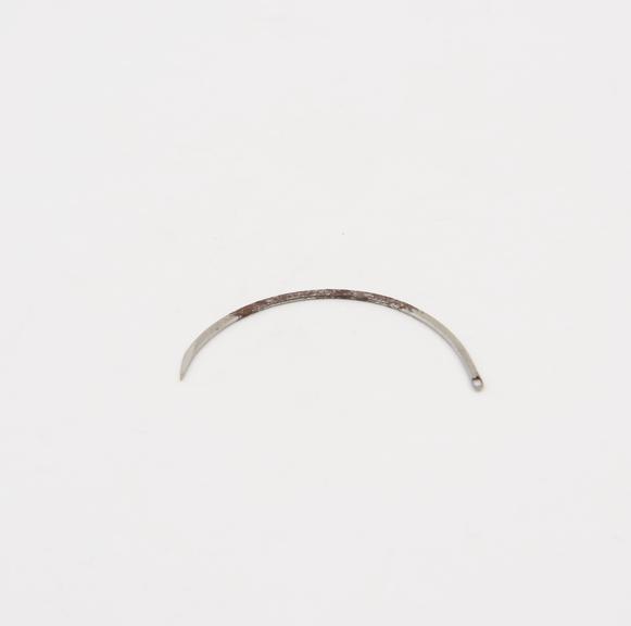 Suture needle, curved, steel