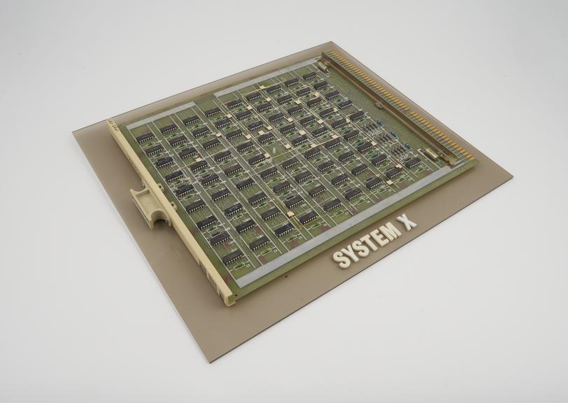 System X circuit board, c. 1980