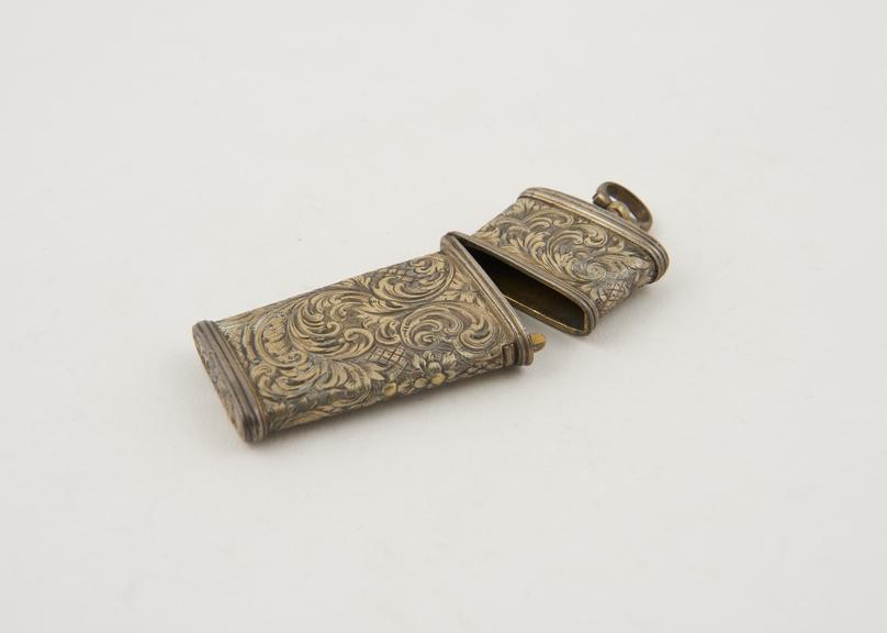 Empty lancet case, silver, made in Birmingham, 1827