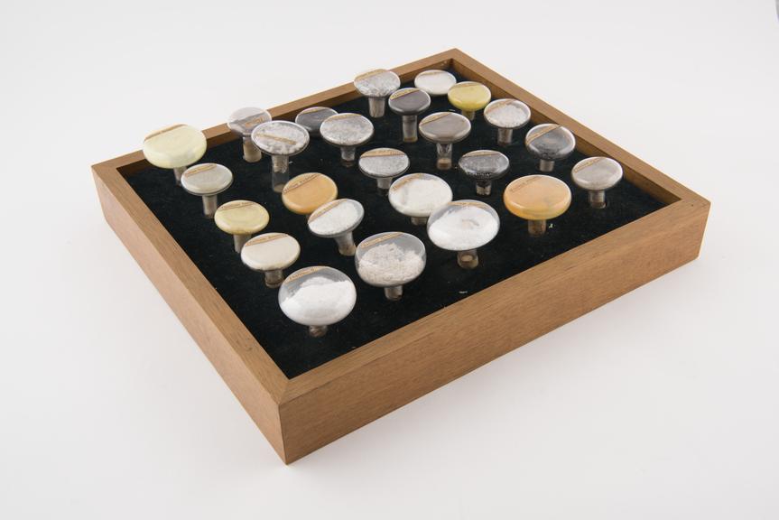 Mushroom glass specimen jar containing thallium carbonate