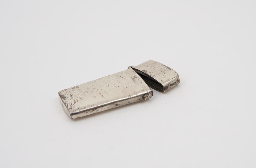 Empty lancet case, silver, hallmark illegible, English