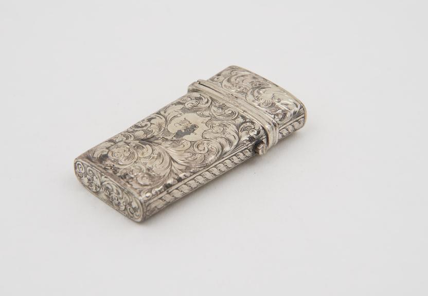 Empty lancet case, silver, made in Birmingham 1854