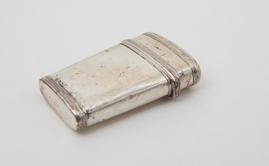 Empty lancet case, silver, made in London, 1815