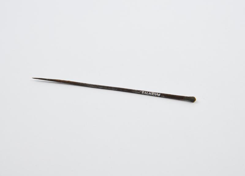 Curved pin or probe, steel, date and provenance unknown