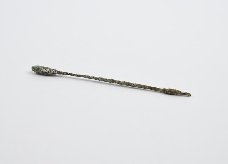 Short double-ended probe, olive-ended, bronze, Roman (?)