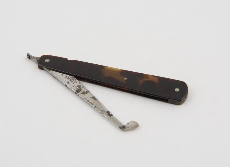 Gum lancet, steel, folding, angled head
