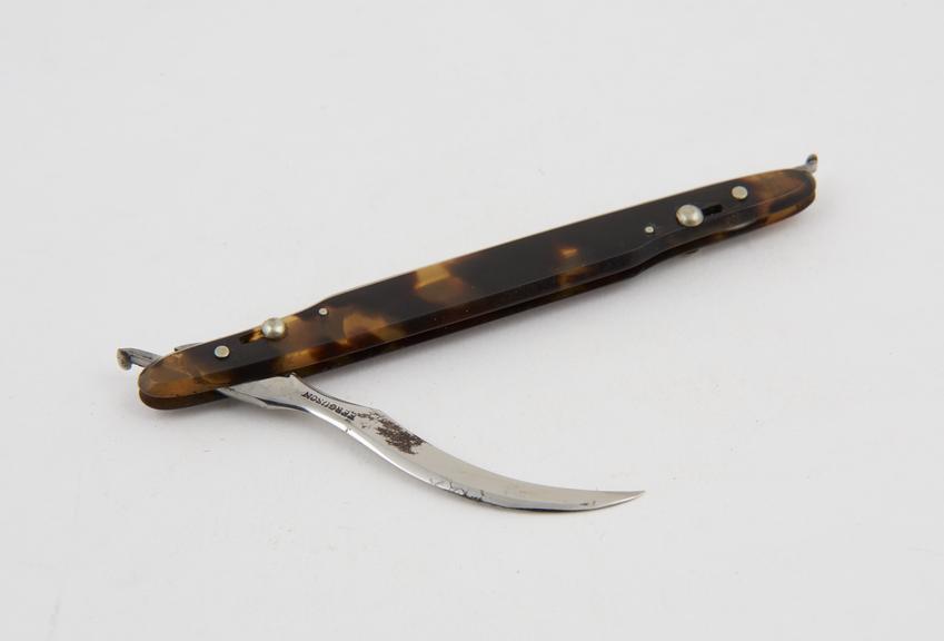 Syme's abscess knife, with gum lancet, steel, folding