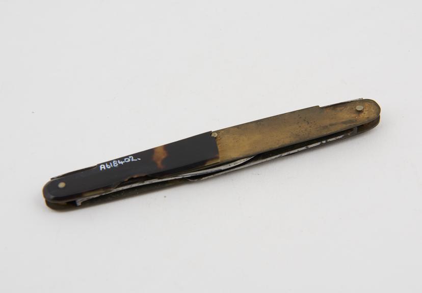 Syme's abscess knife, with gum lancet, steel, folding