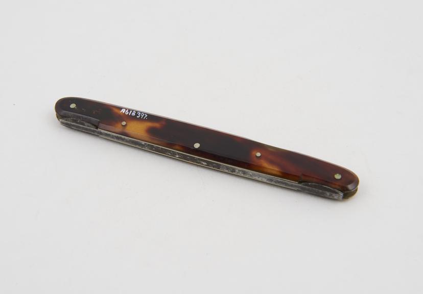 Syme's abscess knife, with gum lancet, steel, folding